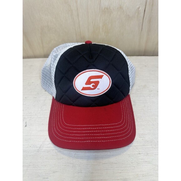 Snap On Tools Trucker Hat Quilted Rare Mesh Cap Adjustable Patch S Logo Licensed - Picture 1 of 7